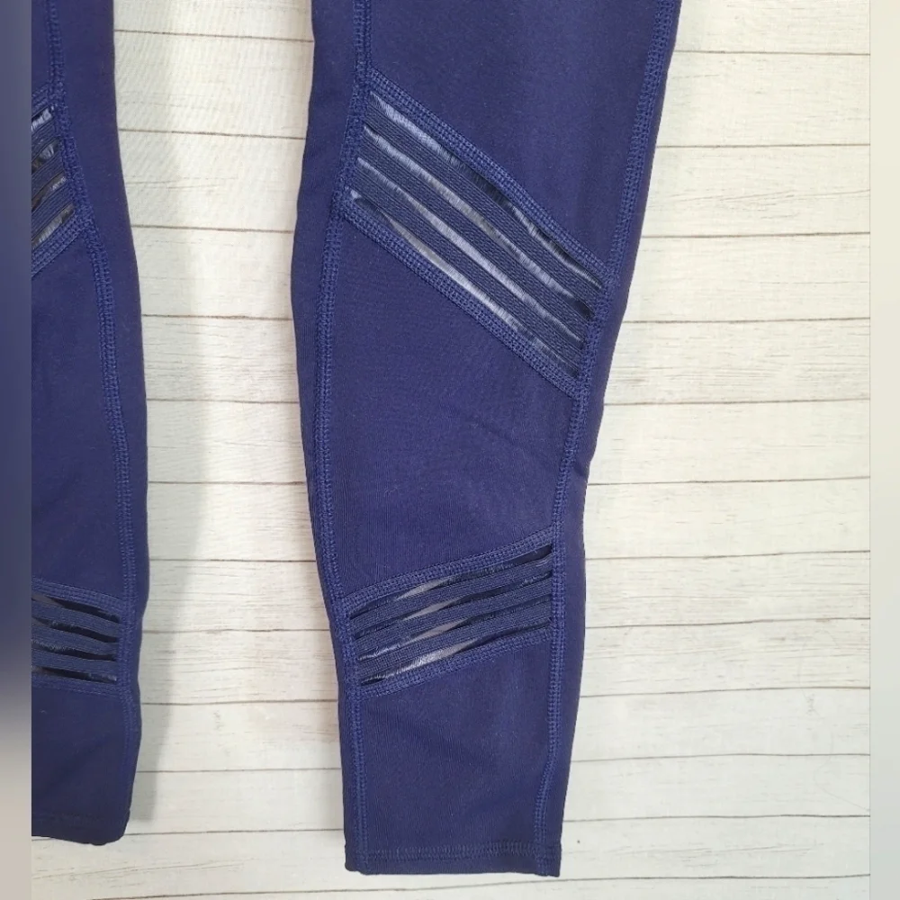 ALO Yoga Navy Blue Multi Mesh Panel Yoga Leggings